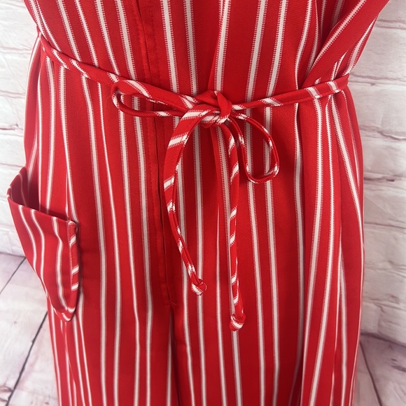 60’s Flutterbye red striped tunic dress short sleeve authentic vintage style, - Picture 8 of 9